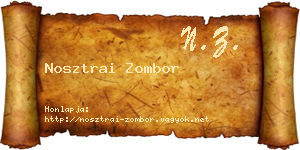 Nosztrai Zombor névjegykártya